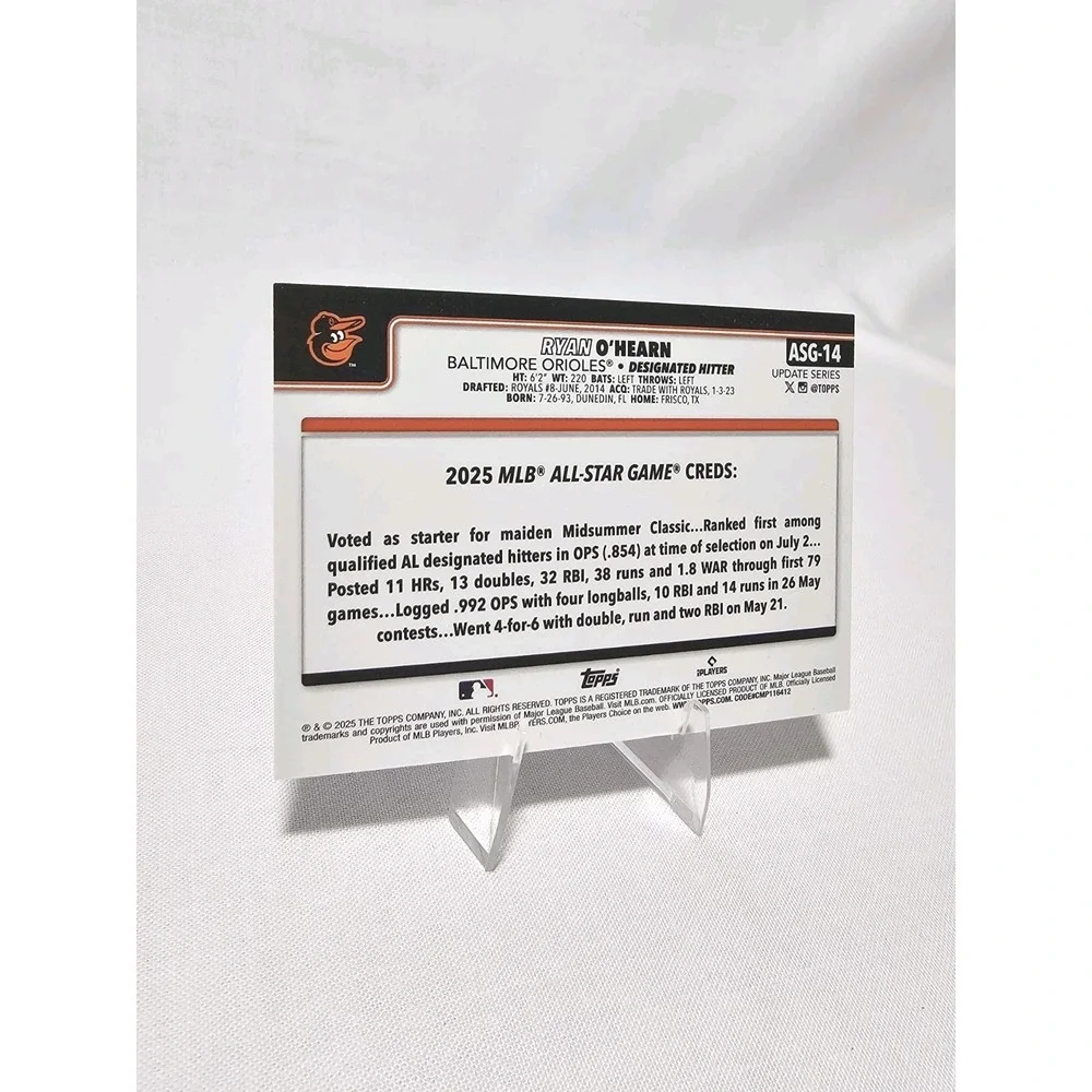 Ryan O'Hearn 2025 Topps Update #ASG-14 2025 All-Star Game Baltimore Orioles